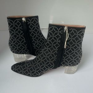 Alaia Black Suede Studs Embellished Ankle Boots
